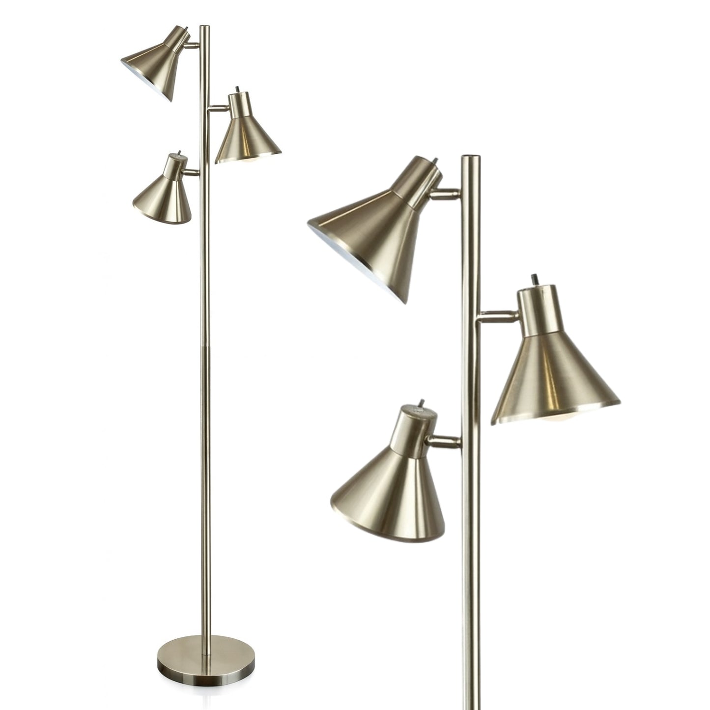 Multi Head Floor Lamp with 3 Adjustable Reading Lights