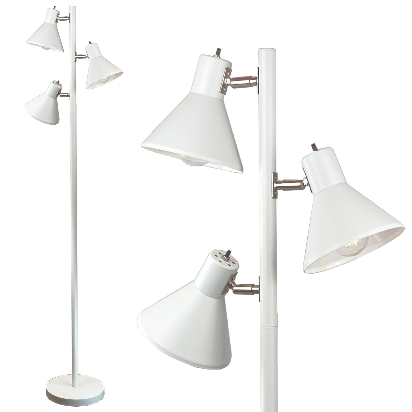 Multi Head Floor Lamp with 3 Adjustable Reading Lights