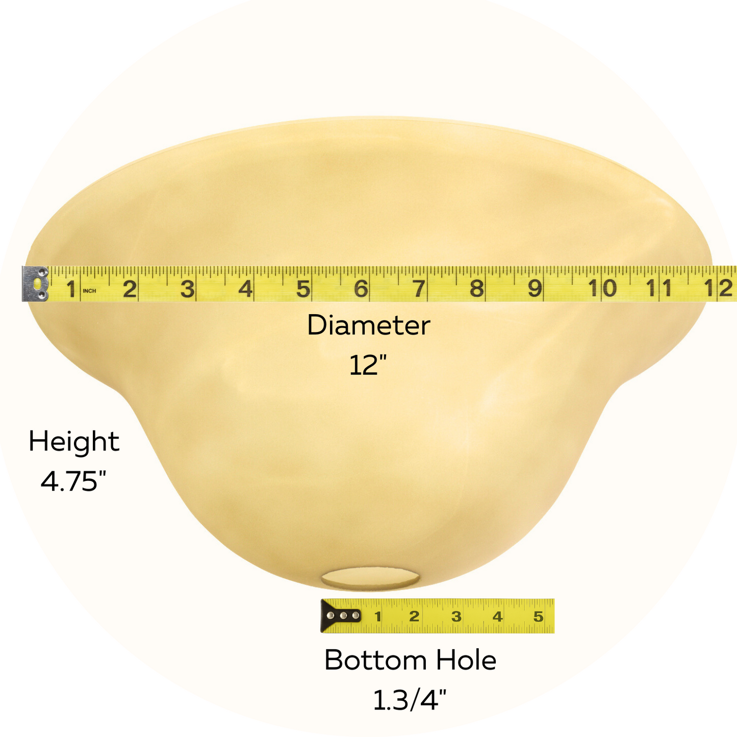 Alabaster Glass Floor Lamp Shade Replacement – 12”