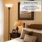 Torchiere Threshold Floor Lamp with Bronze Finish & Frosted White Shade