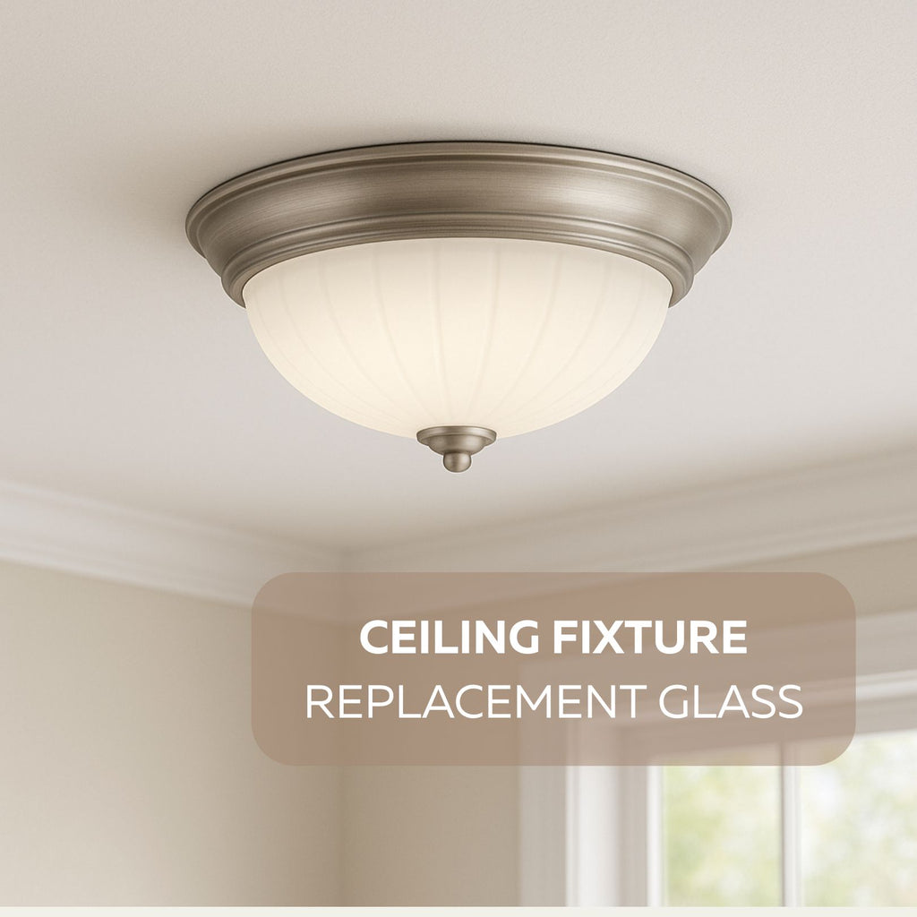 Replacement Glass Shade for Pendant Light and Semi-Flush Mount Fixtures, 12-Inch Frosted Dome Glass, 1.65″ Center Hole for Hanging or Ceiling Lights