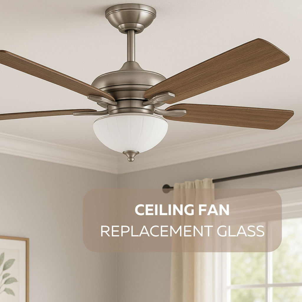 Replacement Glass Shade for Pendant Light and Semi-Flush Mount Fixtures, 12-Inch Frosted Dome Glass, 1.65″ Center Hole for Hanging or Ceiling Lights