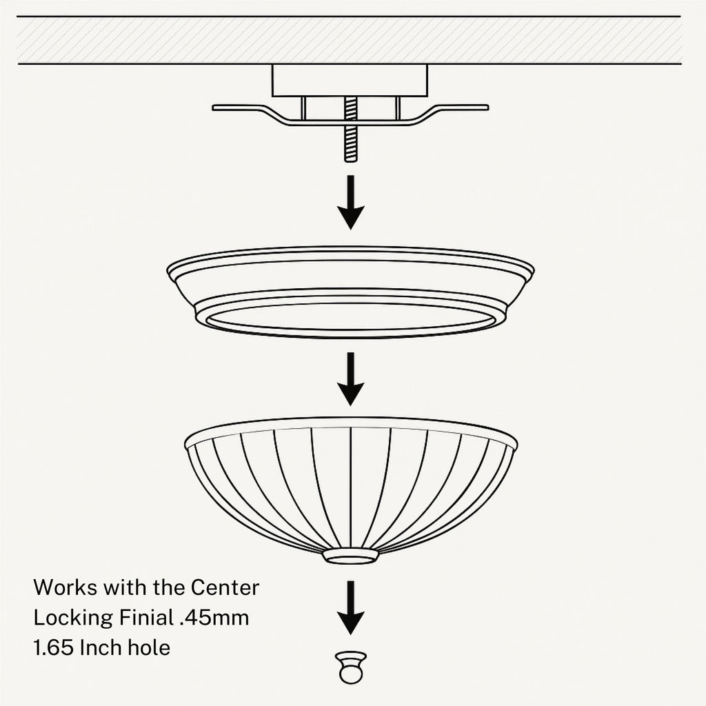 Replacement Glass Shade for Pendant Light and Semi-Flush Mount Fixtures, 12-Inch Frosted Dome Glass, 1.65″ Center Hole for Hanging or Ceiling Lights
