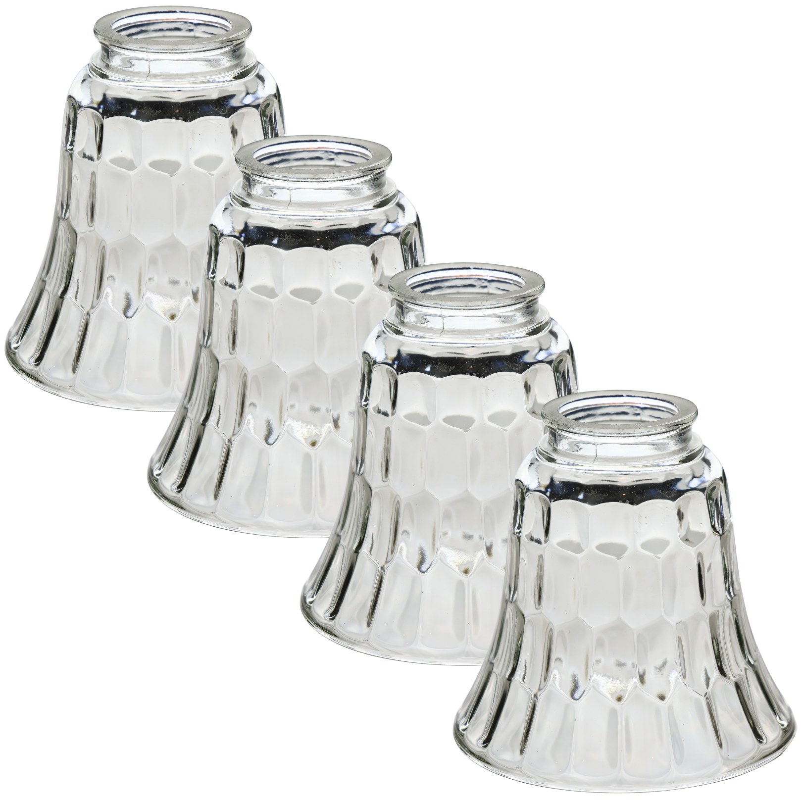 Ceiling Fan Glass Lamp Shades – 4 Pack