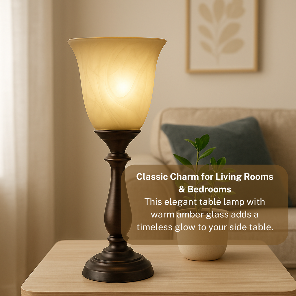 Amber Alabaster Glass Shade - Farmhouse Style for Chandeliers, Pendants, Wall Vanities & Table Lamps - 6"x6" - Socket Nut Compatible