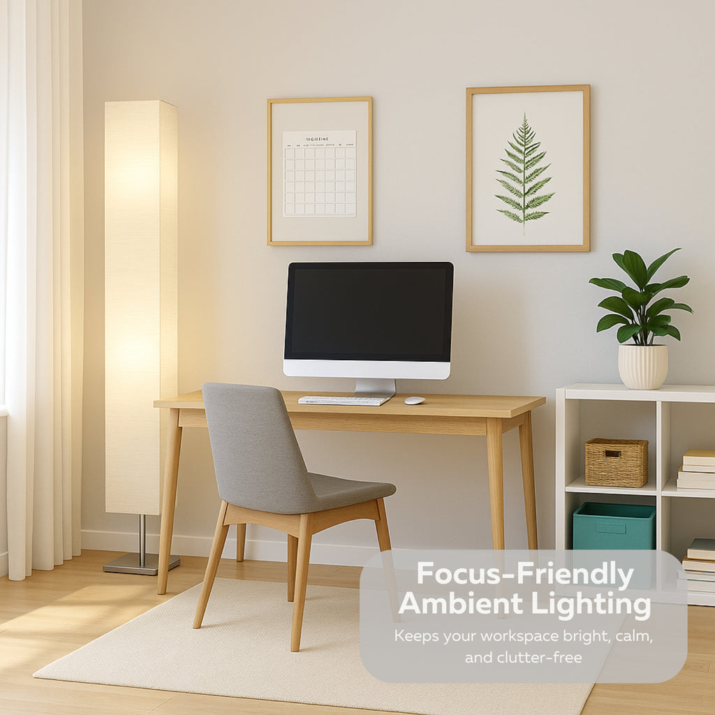 Honors Paper Floor Lamp and White Paper Shade and Foot Switch