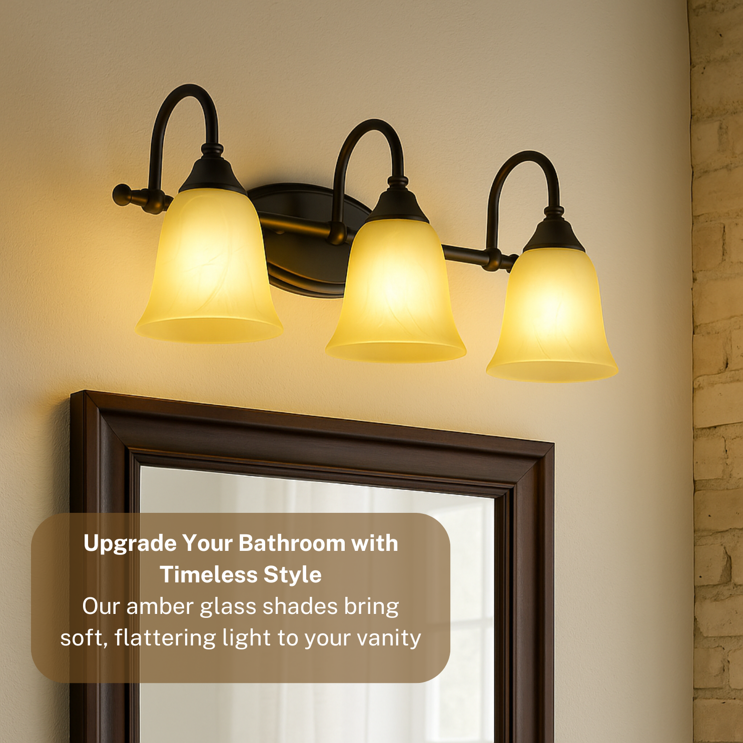 Amber Alabaster Glass Shade - Farmhouse Style for Chandeliers, Pendants, Wall Vanities & Table Lamps - 6"x6" - Socket Nut Compatible