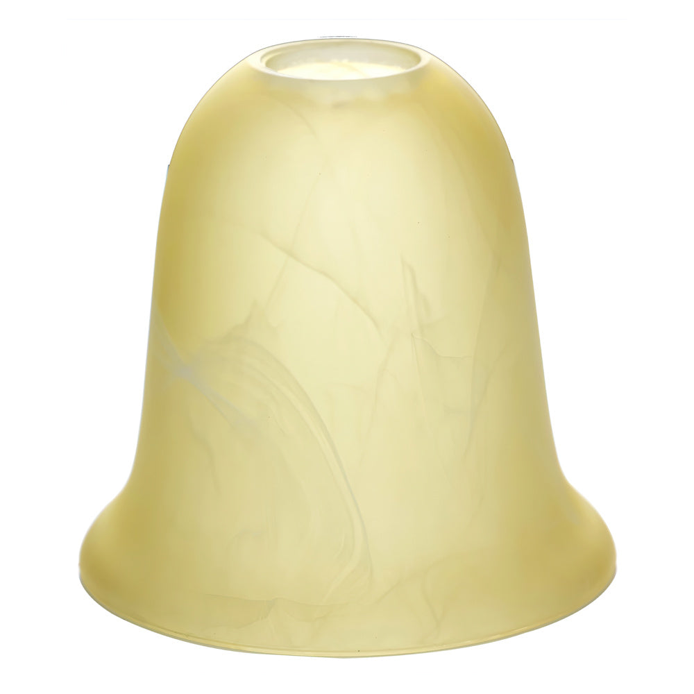 Amber Alabaster Glass Shade - Farmhouse Style for Chandeliers, Pendants, Wall Vanities & Table Lamps - 6"x6" - Socket Nut Compatible