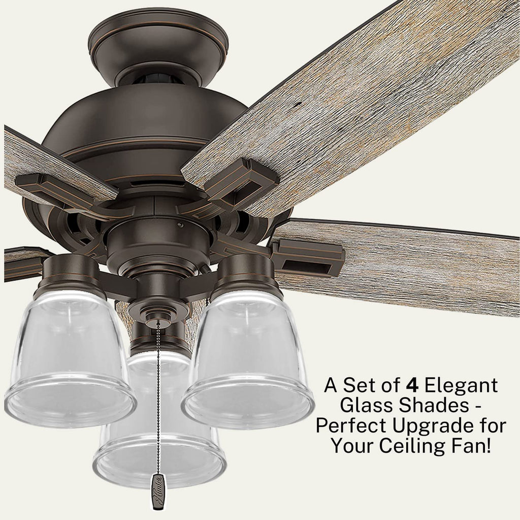 Ceiling Fan Glass Lamp Shades – 4 Pack