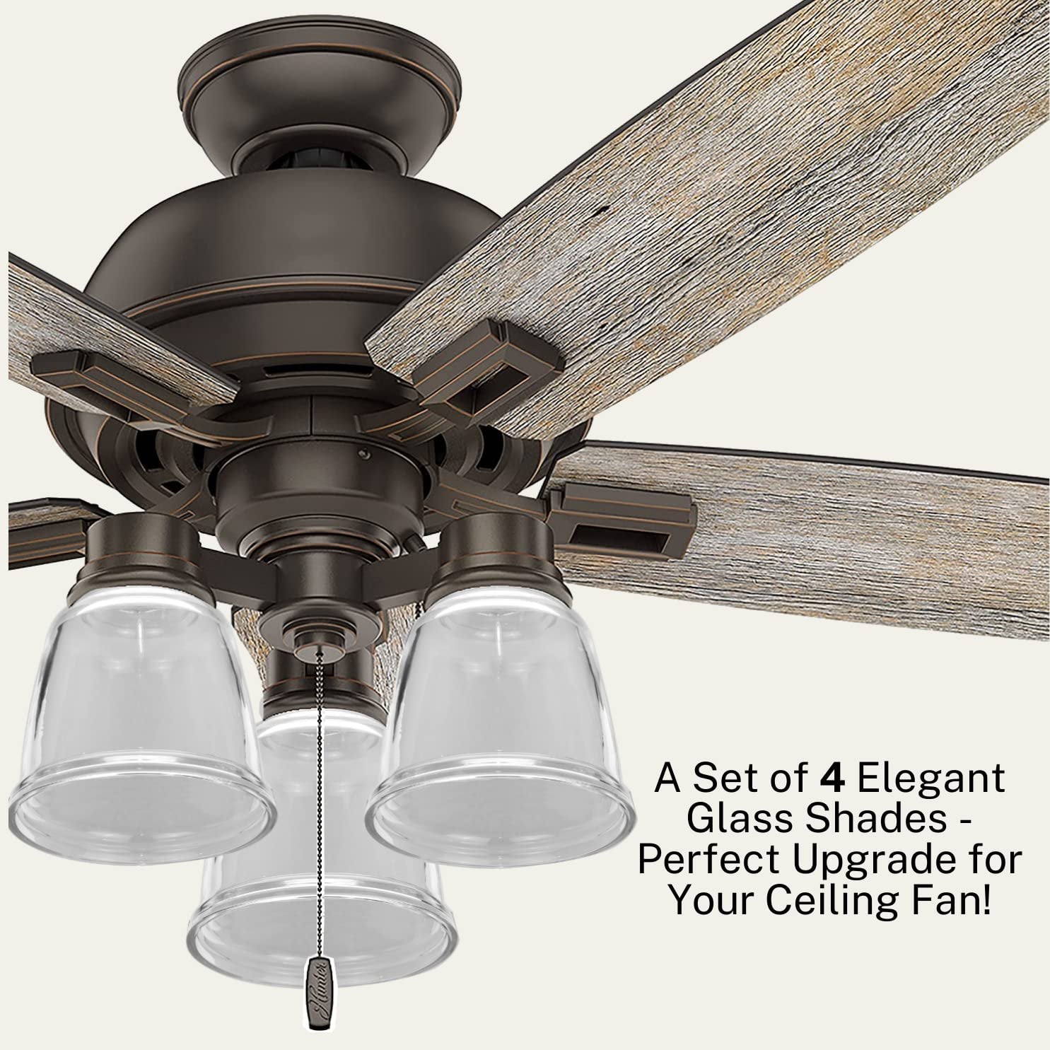 Ceiling Fan Glass Lamp Shades – 4 Pack