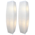 Japanese Rice Paper Floor Lamp 50” Tall Chrome Base with White Paper Shade