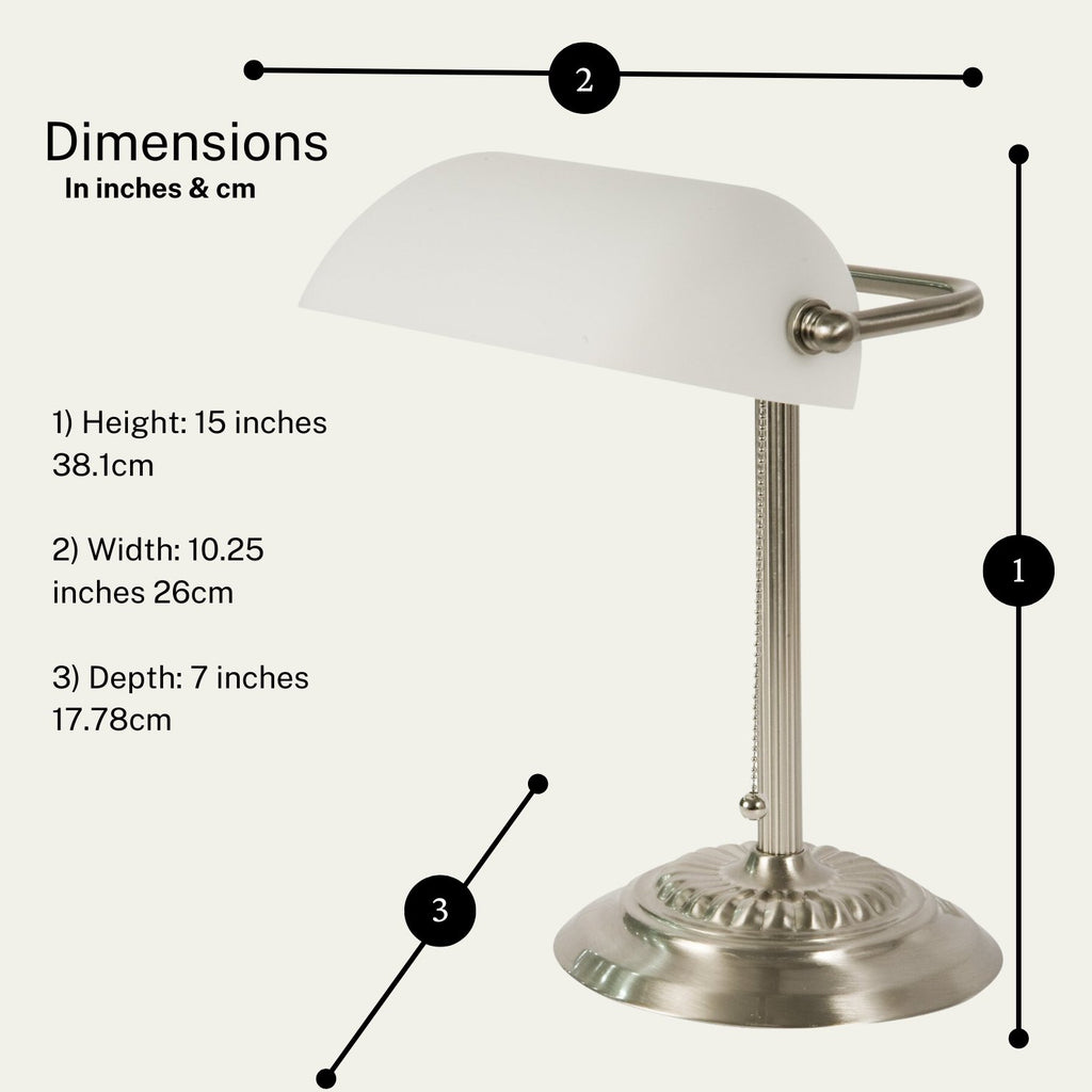 Bankers Desk Lamp with Glass Shade