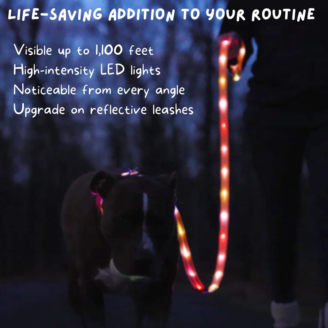 Flash Pet Led Dog Leash Safety Light with Maximum Visibility Up to 1100 Ft