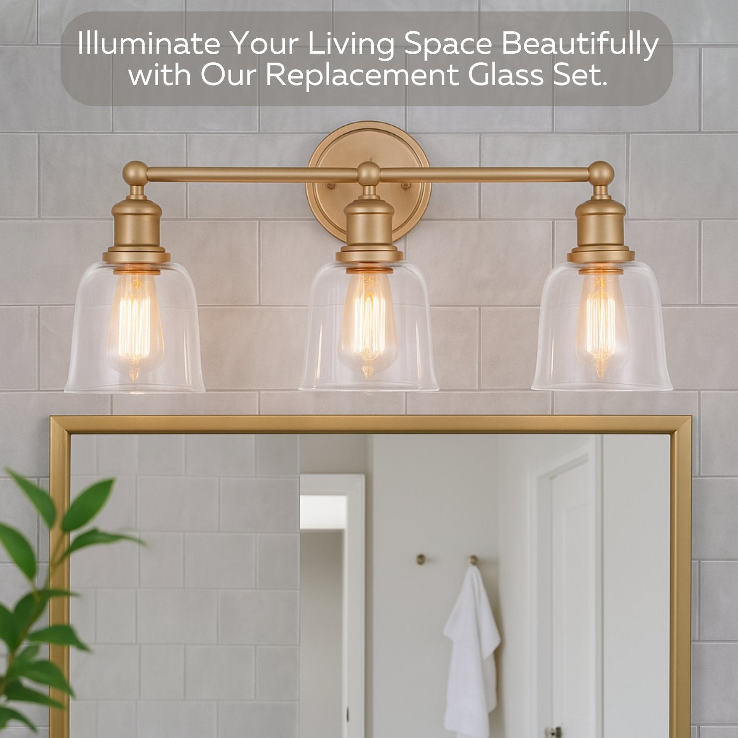 Ceiling Fan Glass Lamp Shades – 4 Pack