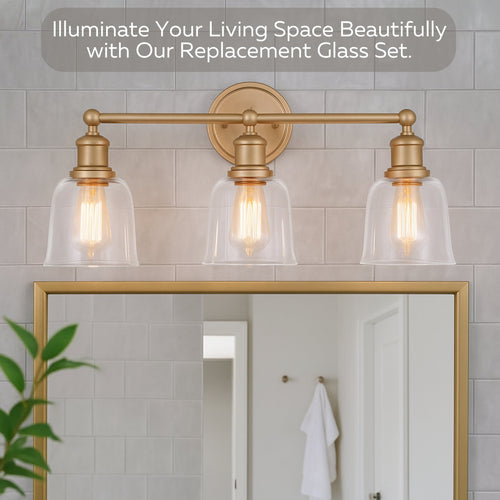 Ceiling Fan Glass Lamp Shades – 4 Pack