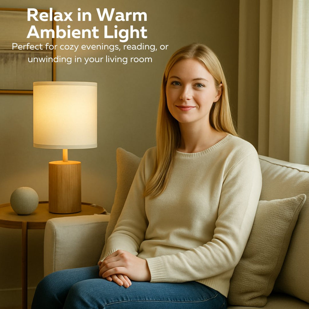 Hand-Crafted Natural Linen Lamp Shade – 8”x8”x11” White Drum Shade for Table or Floor Lamps, Fits Most Light Fixtures, Nickel Spider Harp Included (1-Pack)