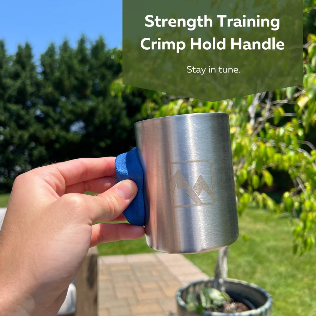 MTNShade Mountain Climbing Coffee Mug 14oz Stainless Steel Cup with Rock Climbing Hold Handle