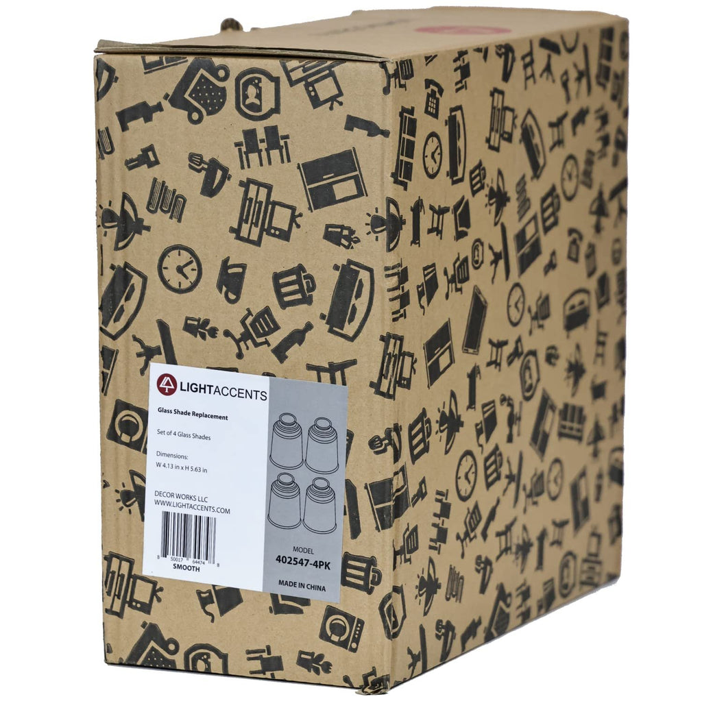 Ceiling Fan Glass Lamp Shades – 4 Pack