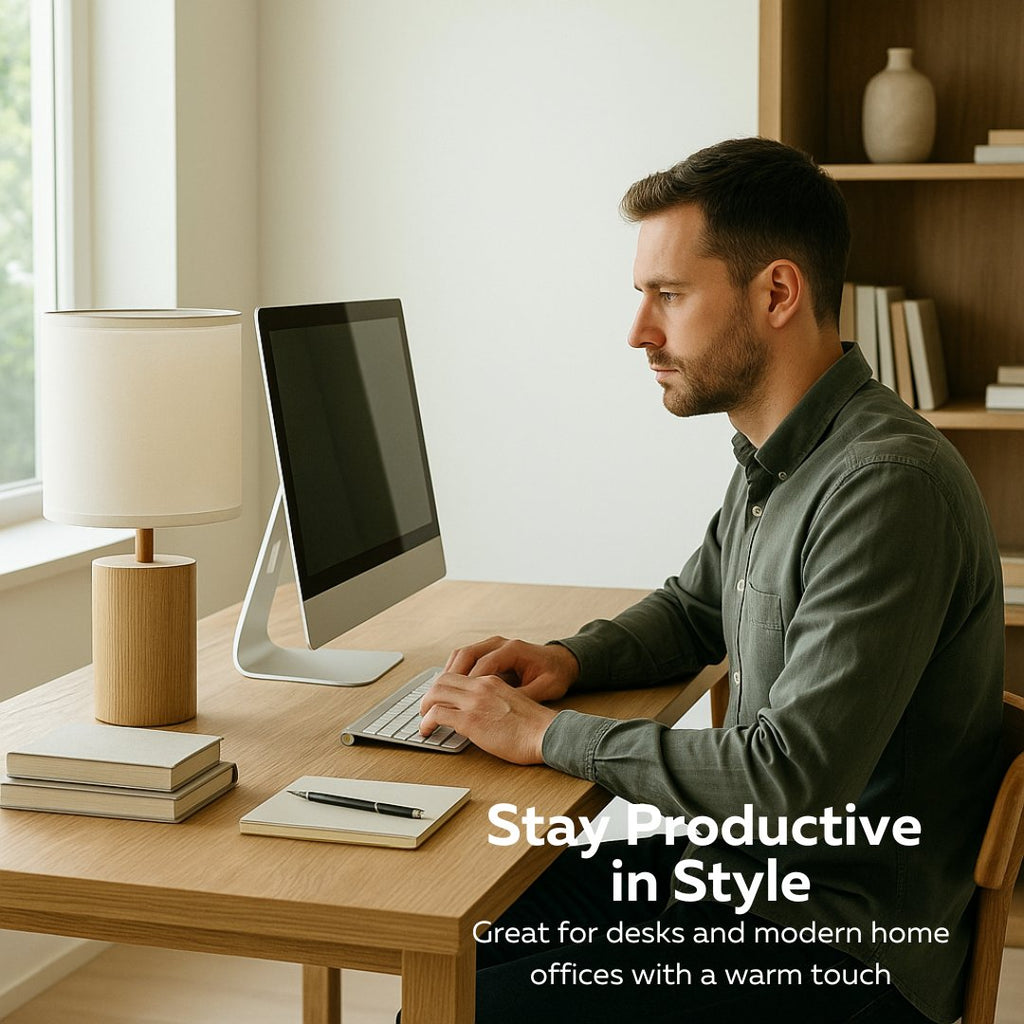 Hand-Crafted Natural Linen Lamp Shade – 8”x8”x11” White Drum Shade for Table or Floor Lamps, Fits Most Light Fixtures, Nickel Spider Harp Included (1-Pack)