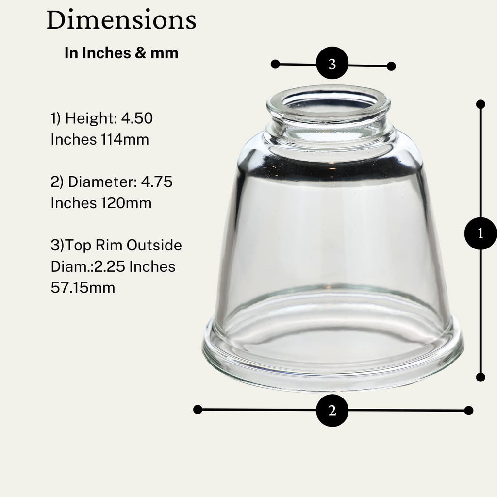 Ceiling Fan Glass Lamp Shades – 4 Pack