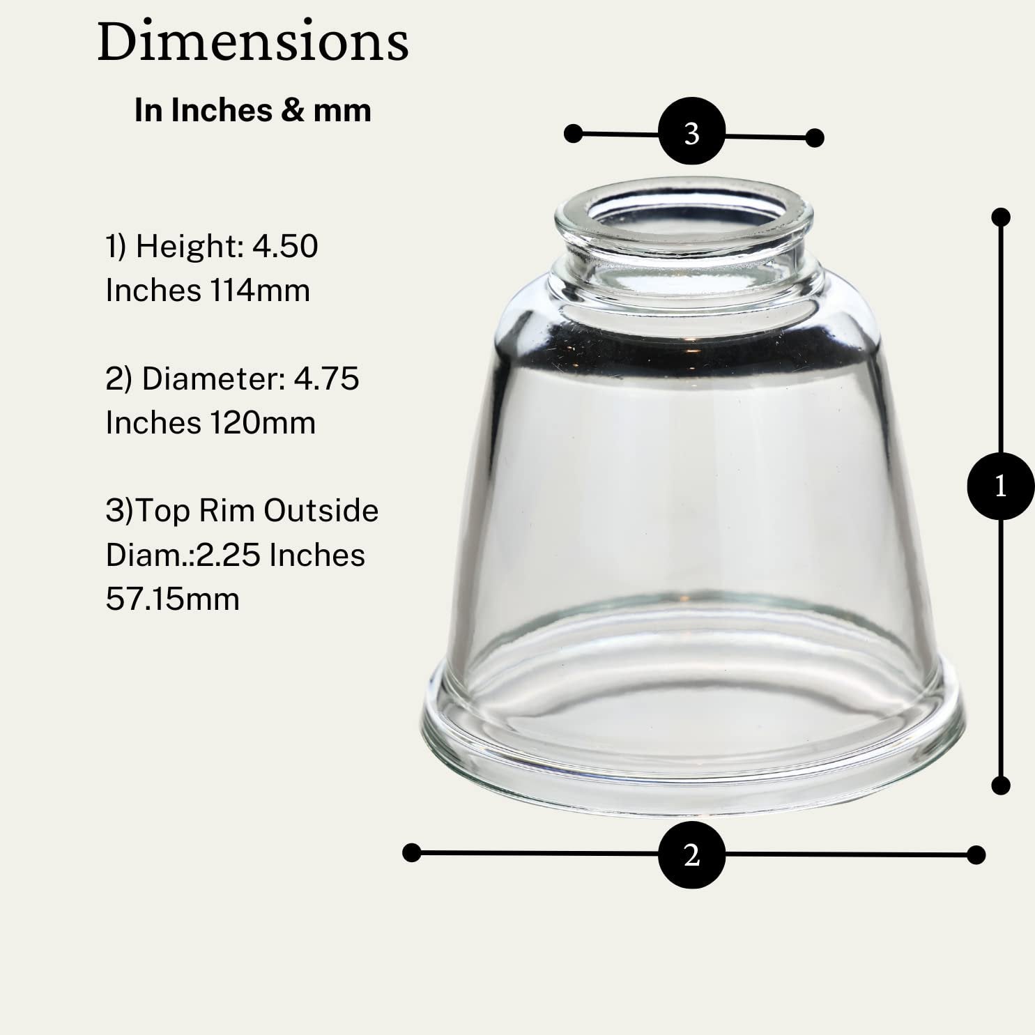 Ceiling Fan Glass Lamp Shades – 4 Pack