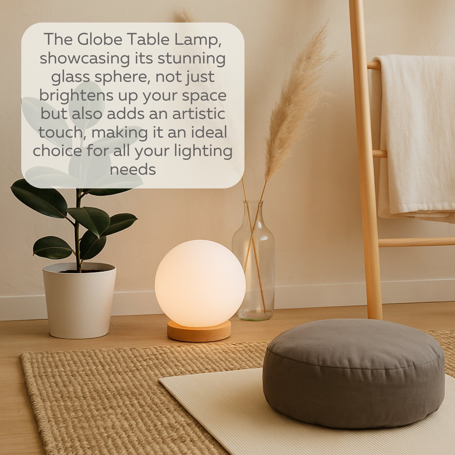 LIGHTACCENTS Square Lamp Accent Light Cube: Felix Glass Cube Table Lamp with 6W 2700K LED Bulb Included - Wooden Base Nightstand Cube Light for Bedside, Accent Lamp with Glass Shade