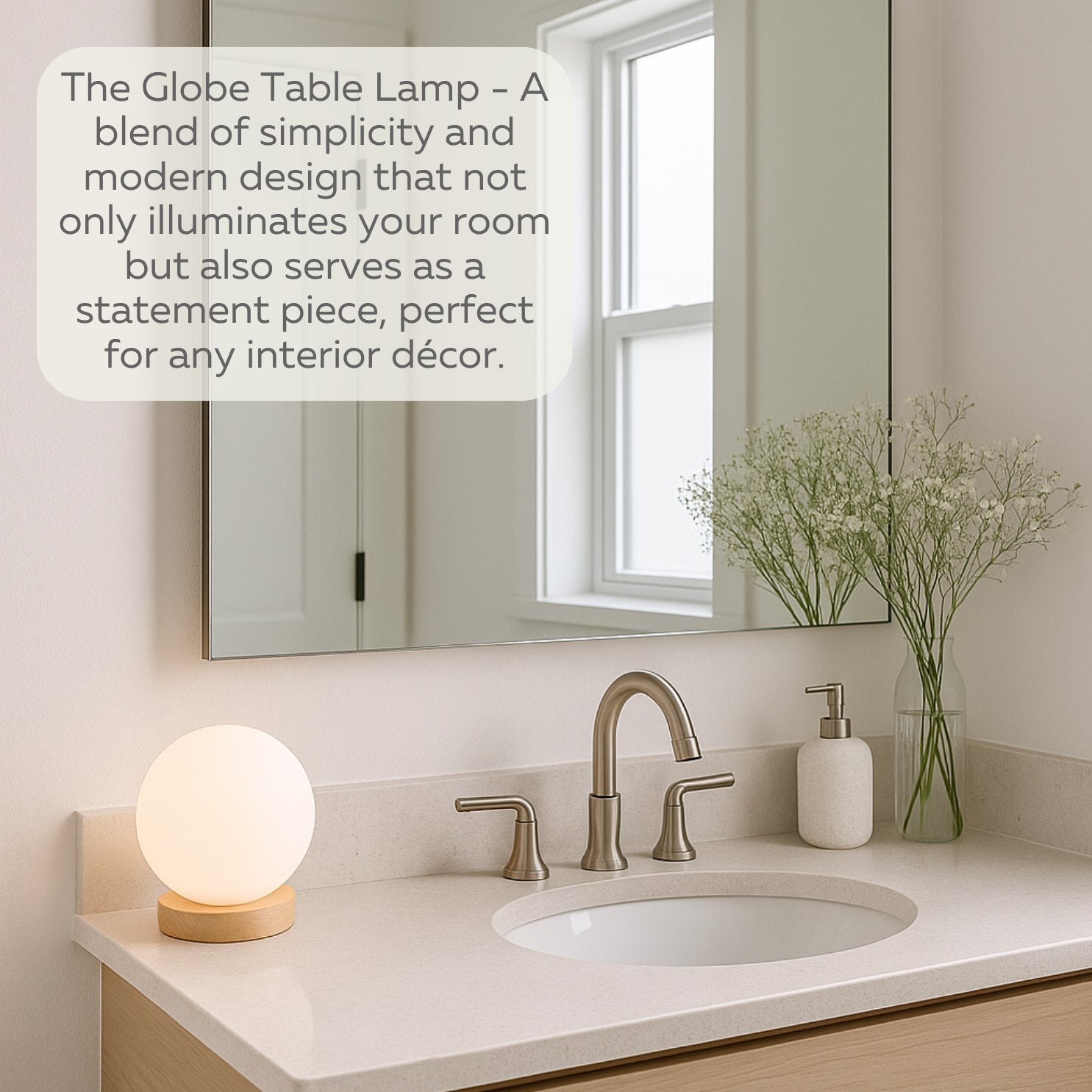 LIGHTACCENTS Square Lamp Accent Light Cube: Felix Glass Cube Table Lamp with 6W 2700K LED Bulb Included - Wooden Base Nightstand Cube Light for Bedside, Accent Lamp with Glass Shade