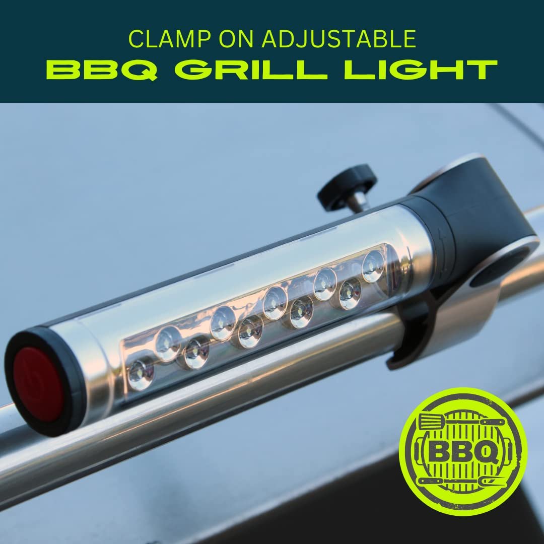 Barbecue Grill Light – Battery Operated LED with Adjustable 180° Aluminum Clamp