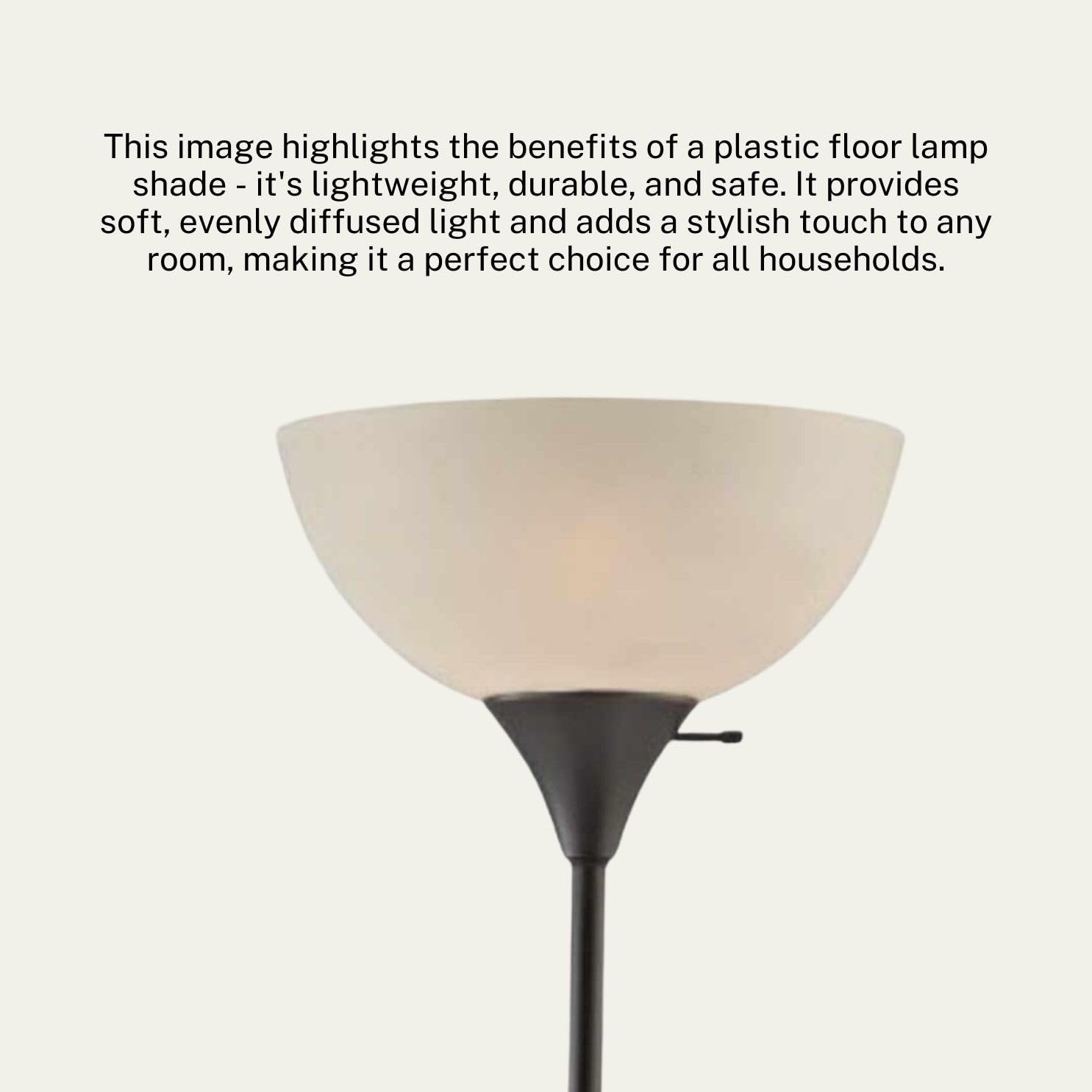 Stand Up Floor Lamp in Black - Modern Corner Light with White Opal Bowl Shade  72" Tall, 150-watt
