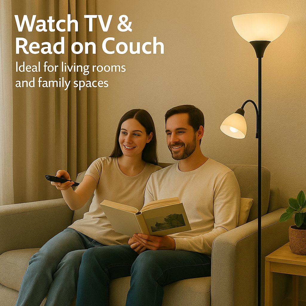 Torchiere Floor Lamp with Opal White Cone Shade