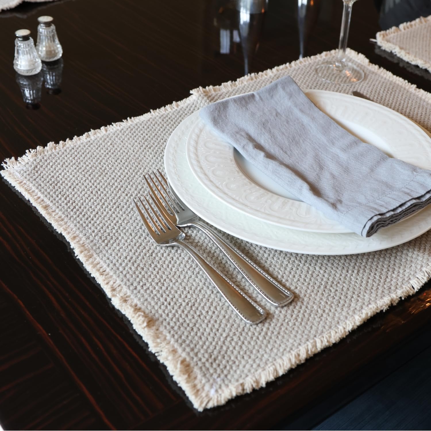 Beige Woven Placemats Set of 4