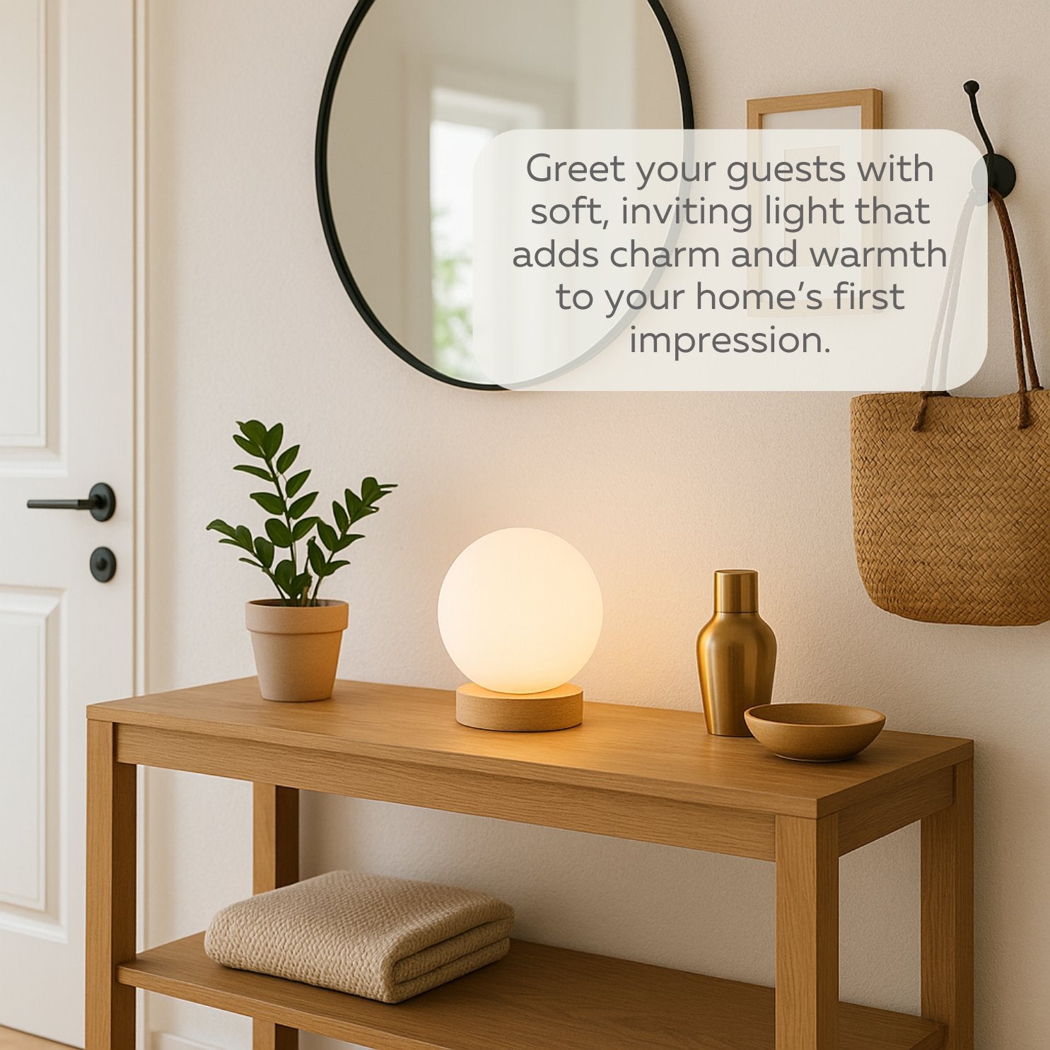 LIGHTACCENTS Square Lamp Accent Light Cube: Felix Glass Cube Table Lamp with 6W 2700K LED Bulb Included - Wooden Base Nightstand Cube Light for Bedside, Accent Lamp with Glass Shade