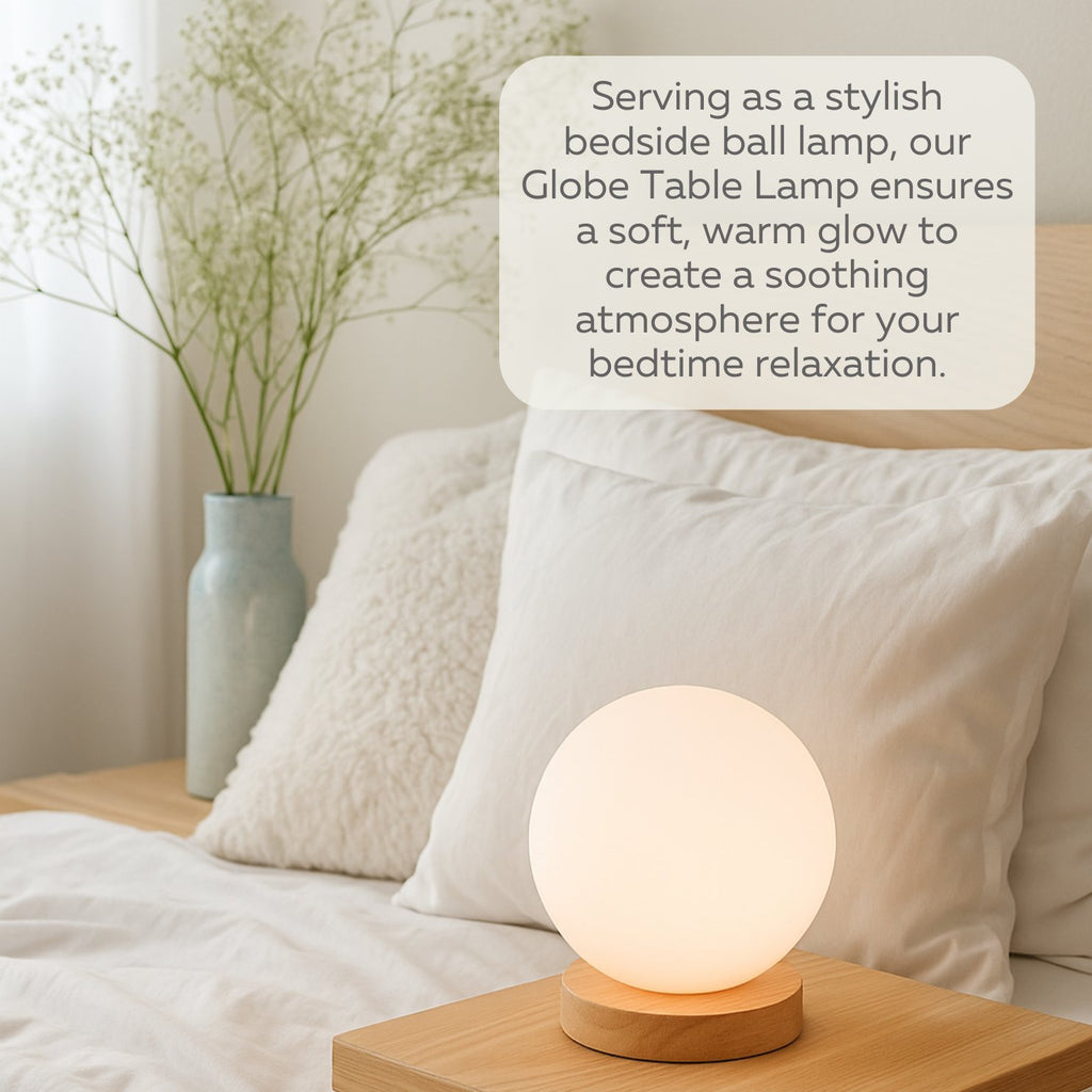 LIGHTACCENTS Square Lamp Accent Light Cube: Felix Glass Cube Table Lamp with 6W 2700K LED Bulb Included - Wooden Base Nightstand Cube Light for Bedside, Accent Lamp with Glass Shade