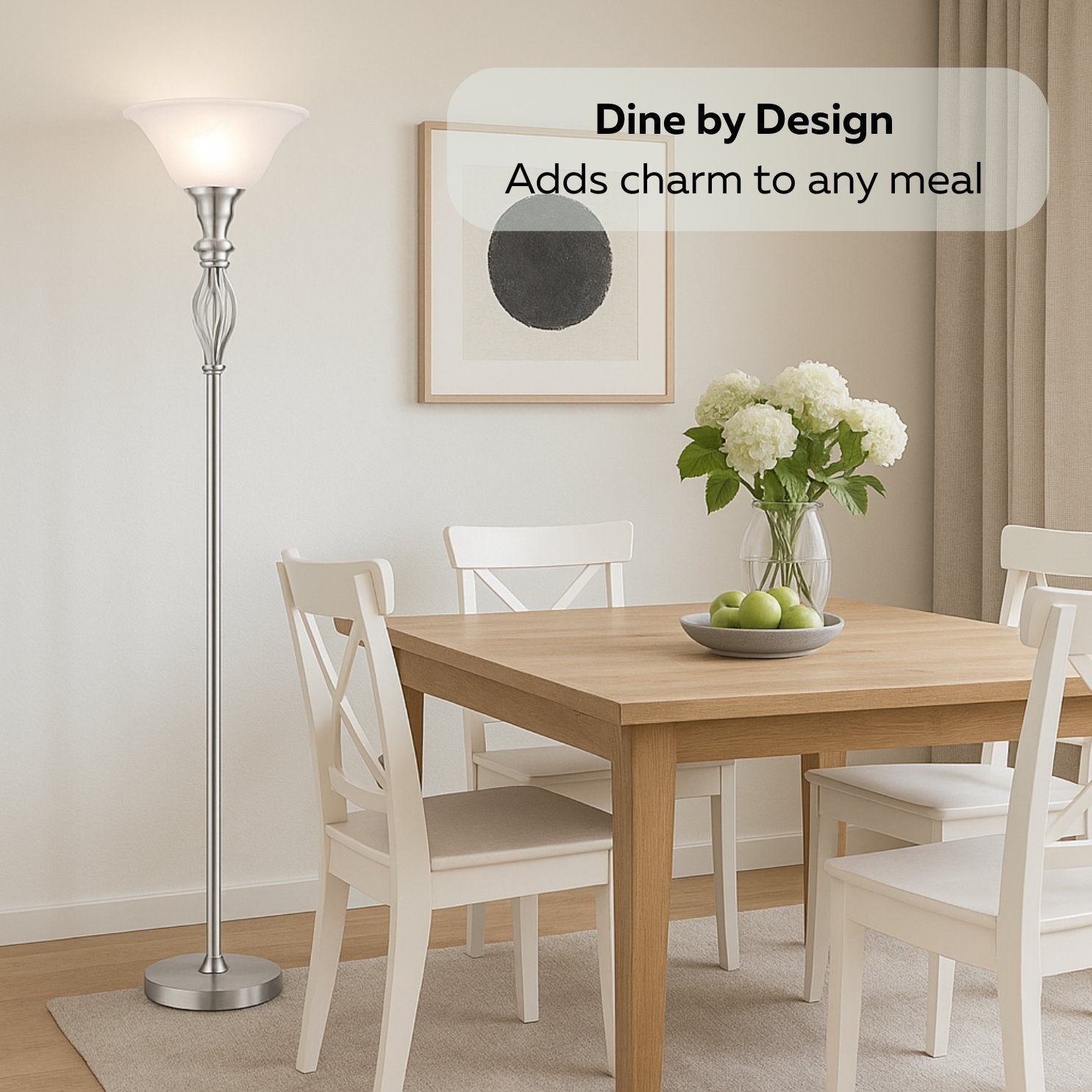 Iron Scroll Floor Lamp with Alabaster Glass Bowl Shade for Living Room Decor - Tall Floor Lamp - Traditional Iron Scrollwork Floor Lamp for Bedroom Floor Lamps for Living room – 70" Tall- (Bronze)