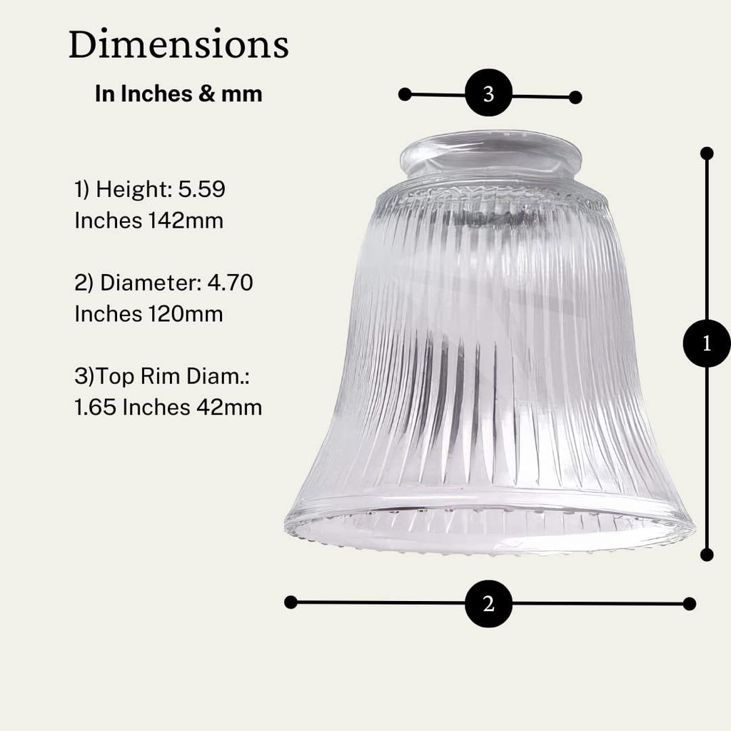 Ceiling Fan Glass Lamp Shades – 4 Pack