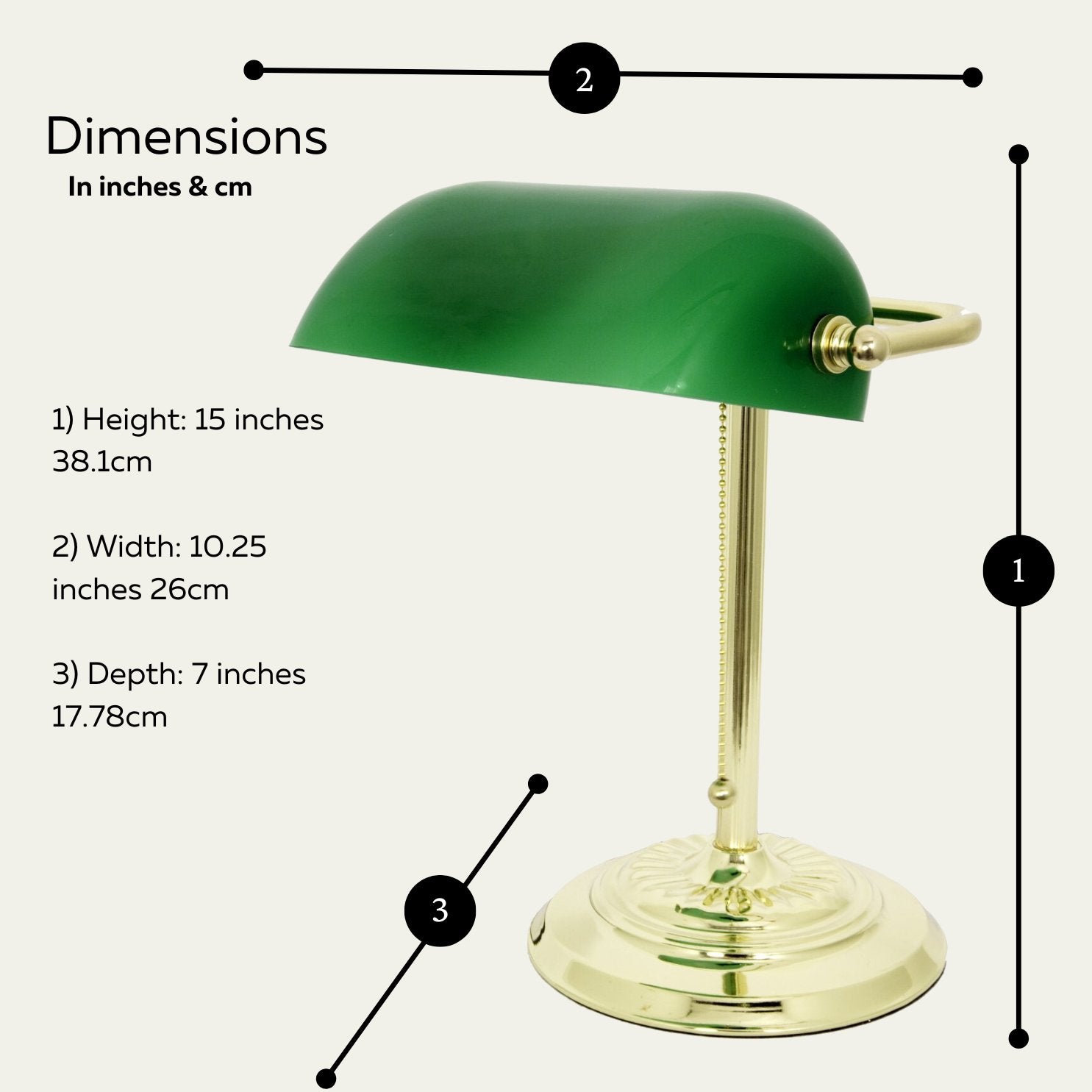 Bankers Desk Lamp with Glass Shade