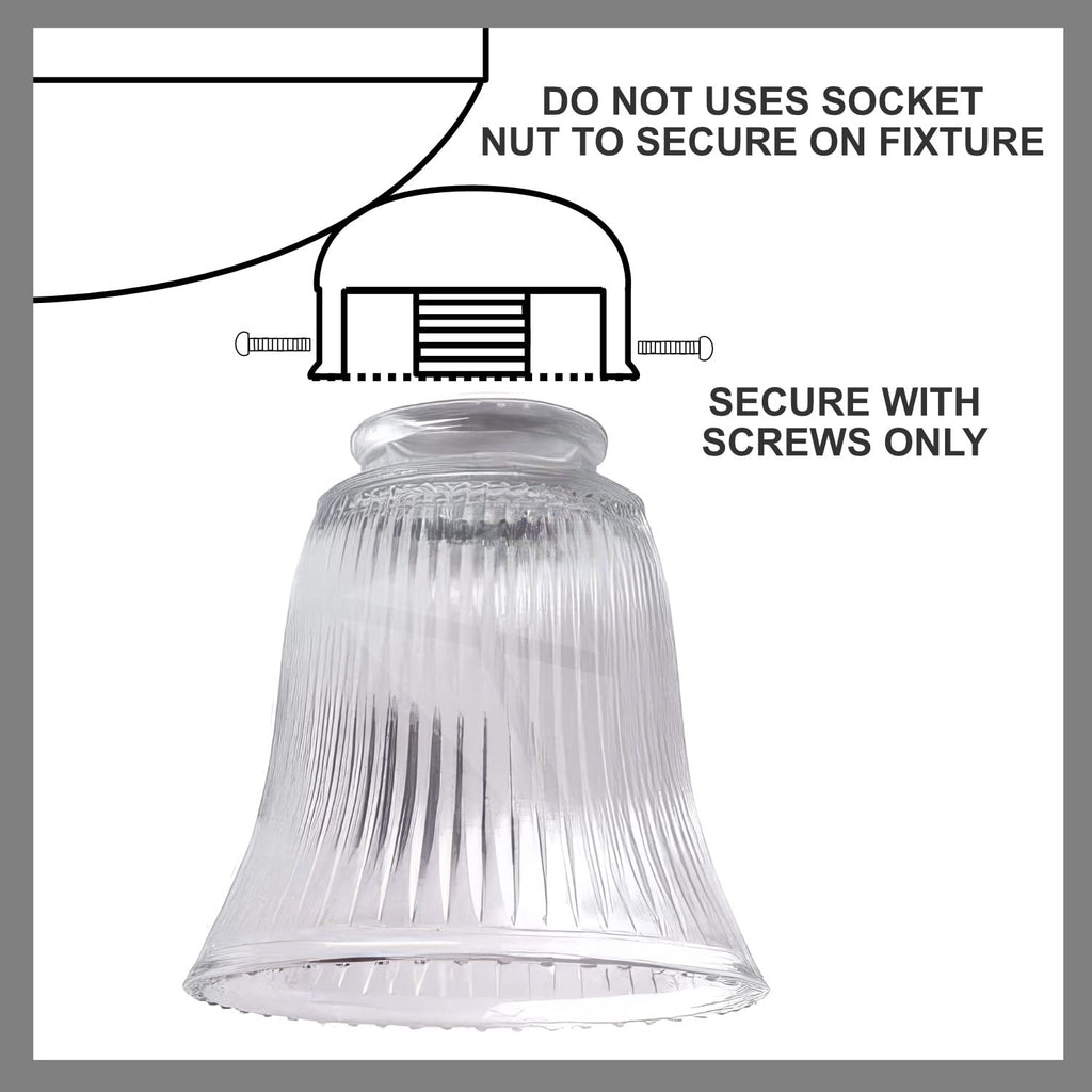 Ceiling Fan Glass Lamp Shades – 4 Pack