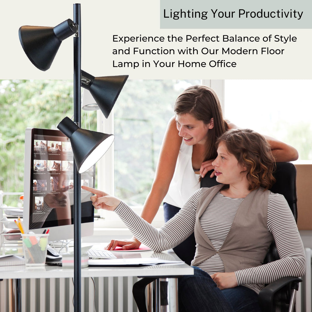 Multi Head Floor Lamp with 3 Adjustable Reading Lights