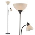 Torchiere Floor Lamp with Opal White Cone Shade
