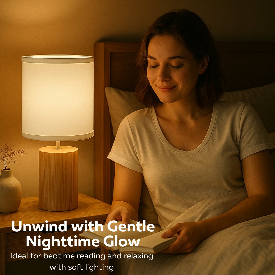 Hand-Crafted Natural Linen Lamp Shade – 8”x8”x11” White Drum Shade for Table or Floor Lamps, Fits Most Light Fixtures, Nickel Spider Harp Included (1-Pack)