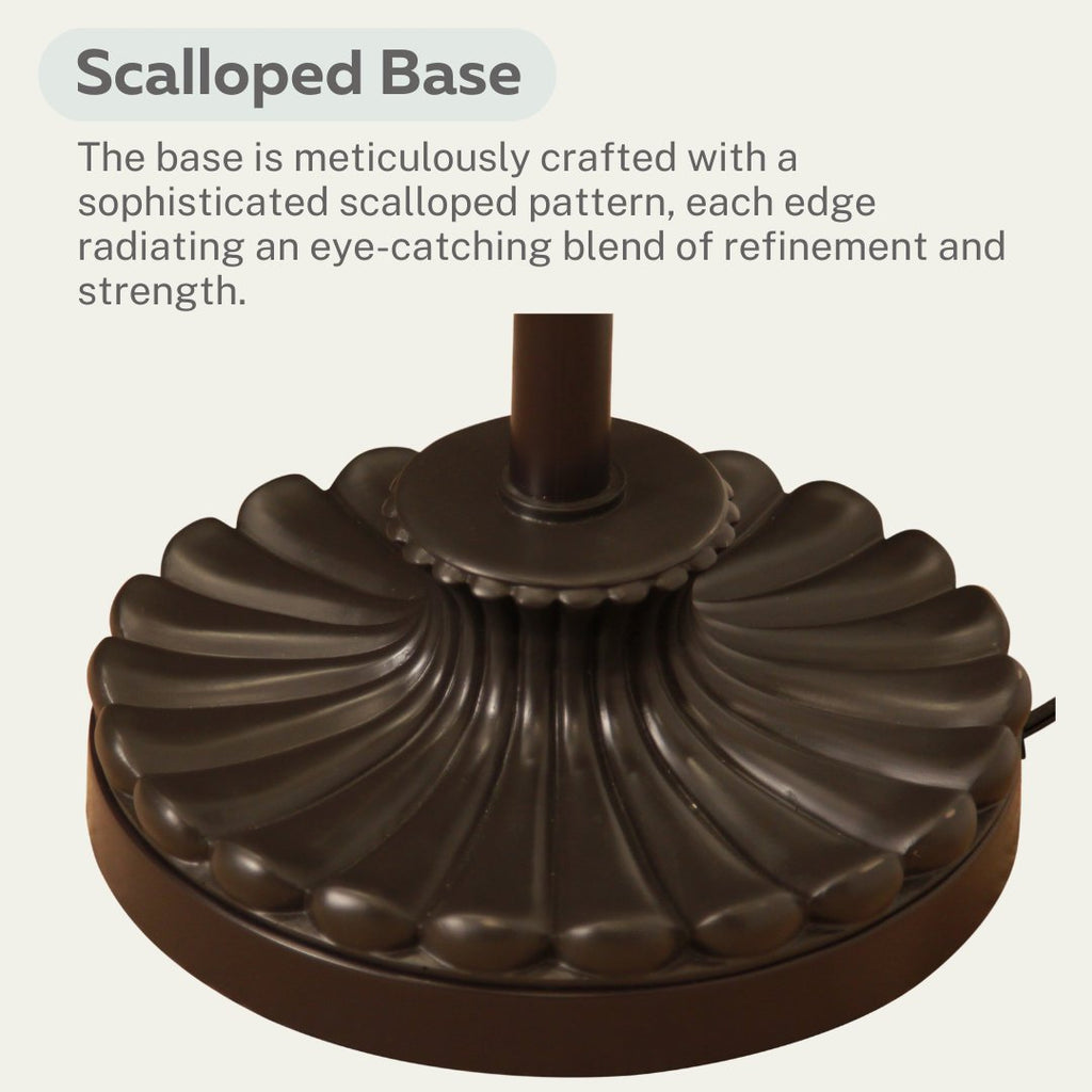 Iron Scroll Floor Lamp with Alabaster Glass Bowl Shade for Living Room Decor - Tall Floor Lamp - Traditional Iron Scrollwork Floor Lamp for Bedroom Floor Lamps for Living room – 70" Tall- (Bronze)