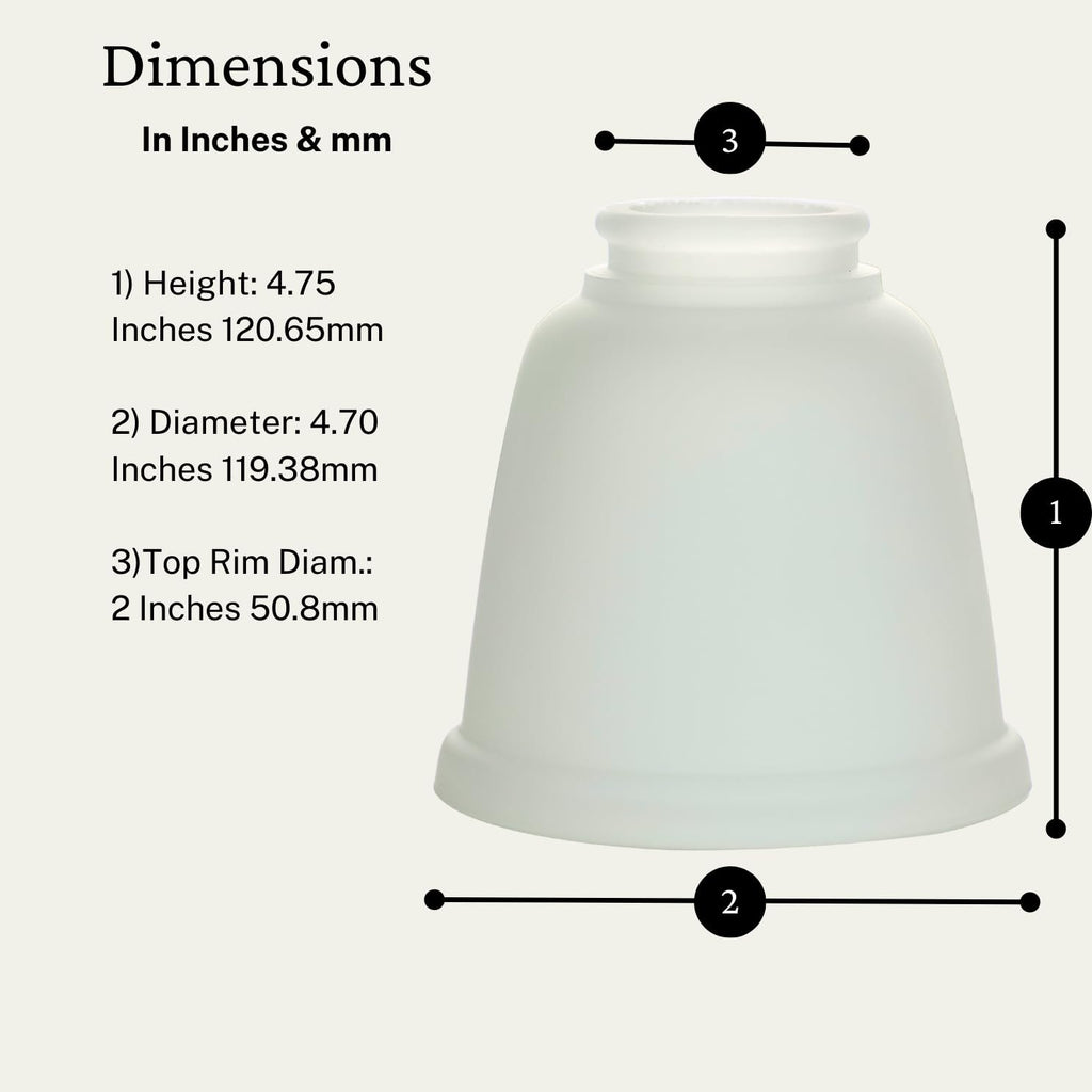 Ceiling Fan Glass Lamp Shades – 4 Pack