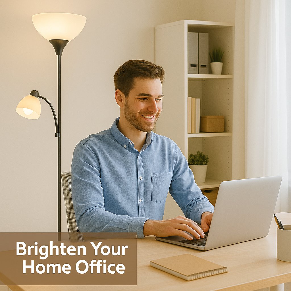 Torchiere Floor Lamp with Opal White Cone Shade