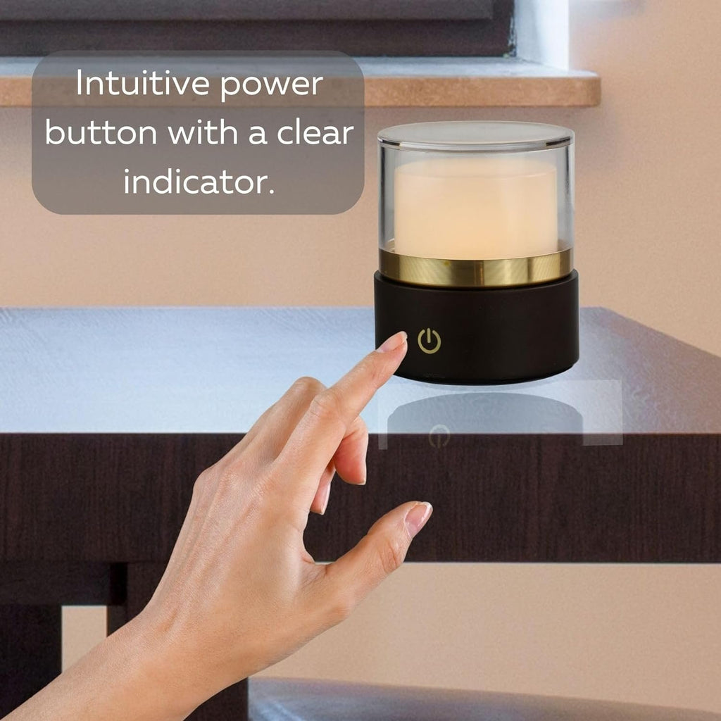 Aurora Rechargeable Cordless Table Lamp – Dimmable LED Lamp for Indoor/Outdoor Dining – Portable Wireless Battery Powered Table Light for Bedroom, Patio, or Living Room