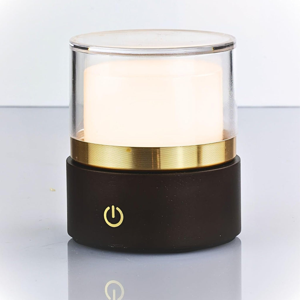 Aurora Rechargeable Cordless Table Lamp – Dimmable LED Lamp for Indoor/Outdoor Dining – Portable Wireless Battery Powered Table Light for Bedroom, Patio, or Living Room