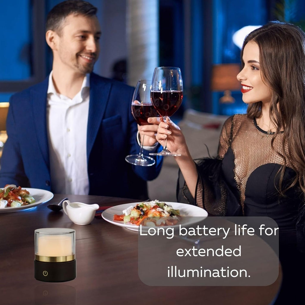 Aurora Rechargeable Cordless Table Lamp – Dimmable LED Lamp for Indoor/Outdoor Dining – Portable Wireless Battery Powered Table Light for Bedroom, Patio, or Living Room