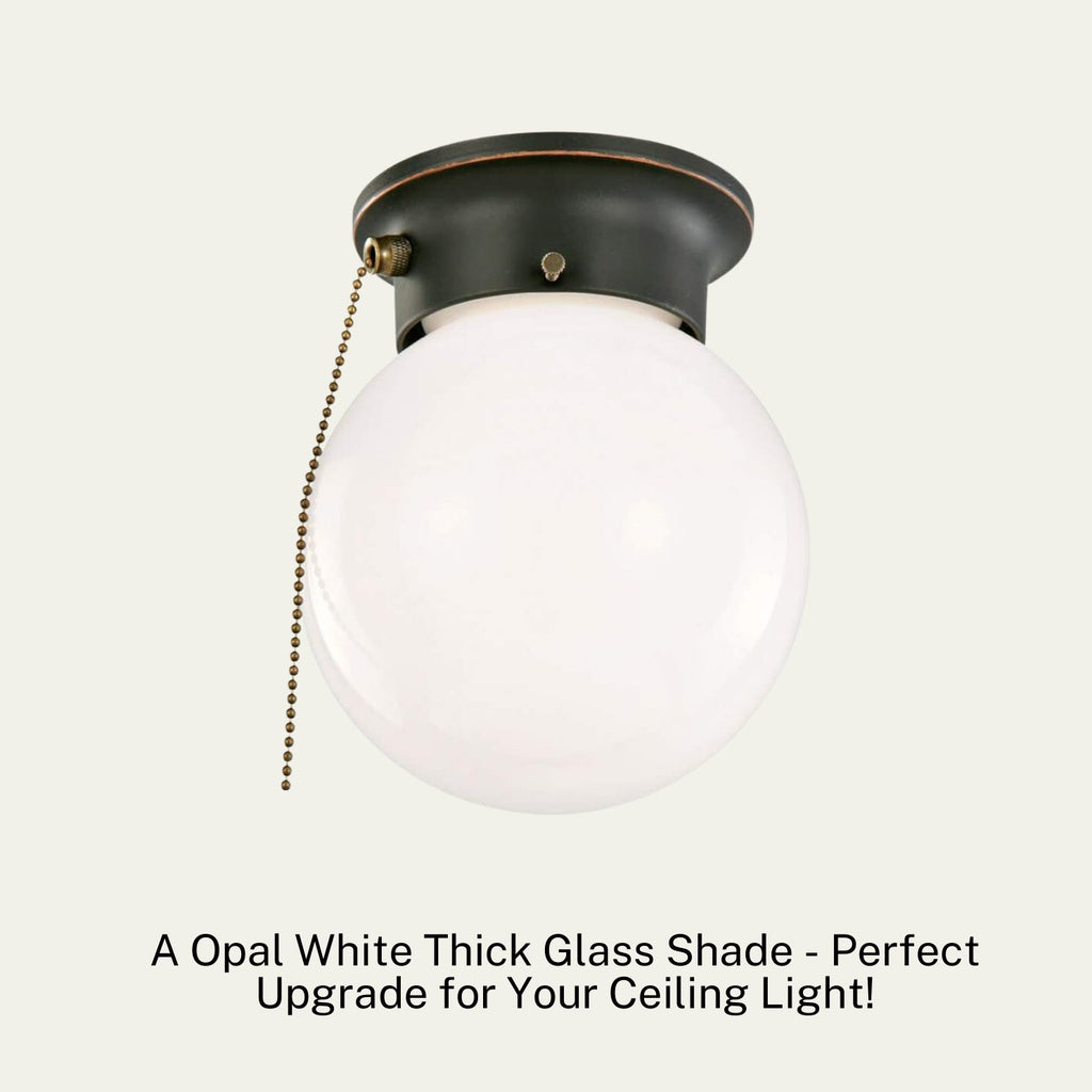 Ceiling Fan Light Covers – Opal White Glass Globes for Ceiling Fan or Flush Mount Lights – Replacement Glass Lamp Shades, Easy to Install Fan Light Globe Replacement